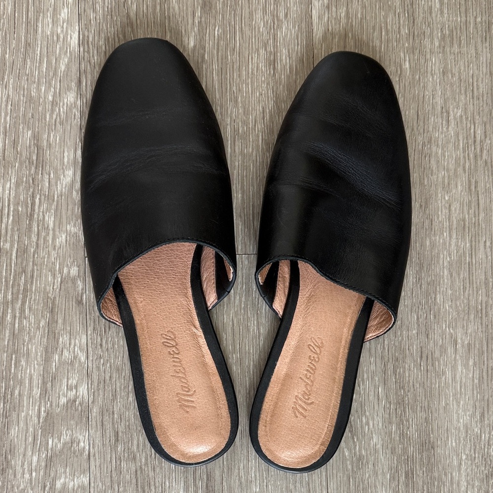 Madewell Black Leather Mules